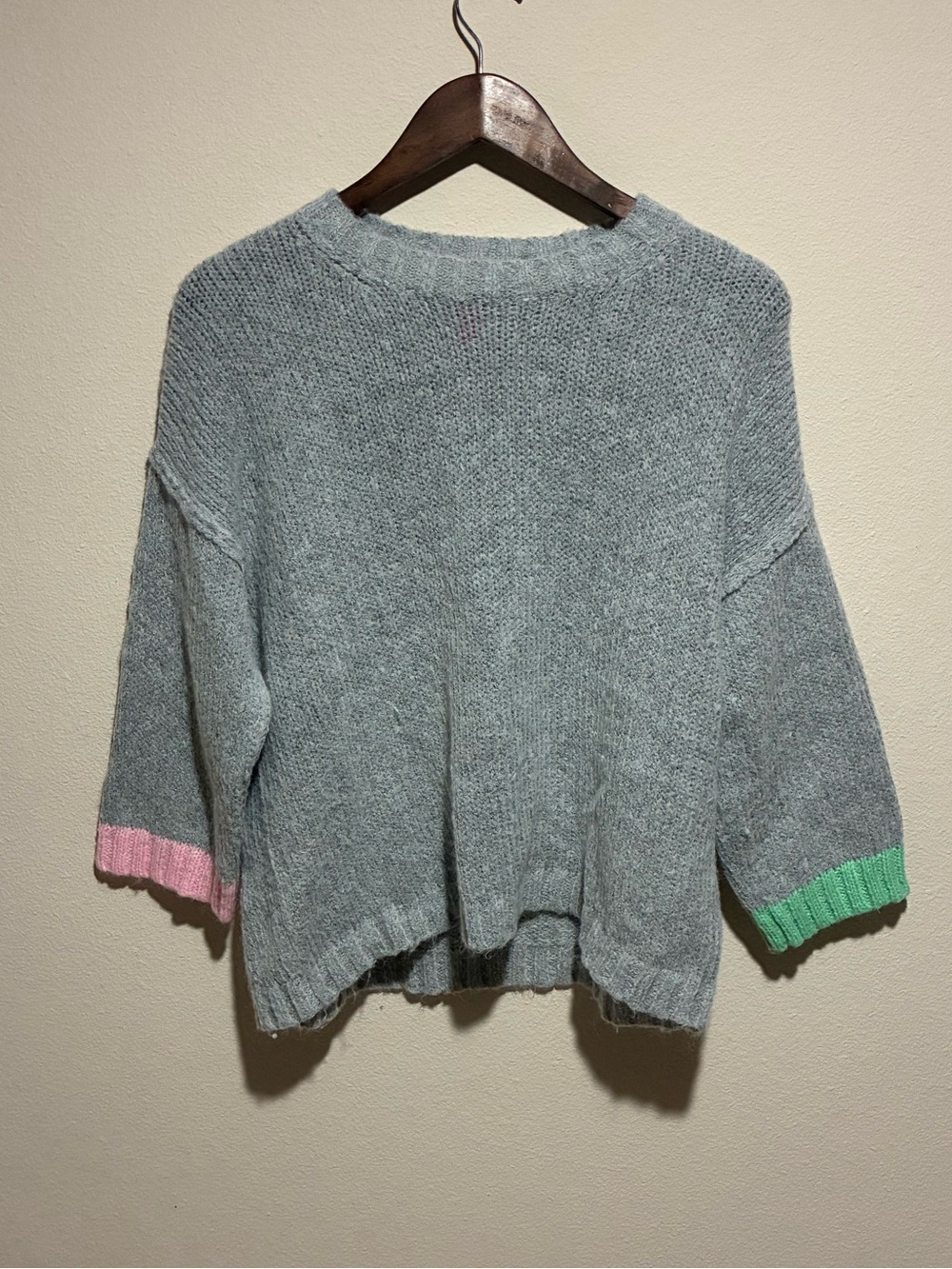 Zaket & Plover Wool Mohair Colorblock Sleeve Sweater Size S